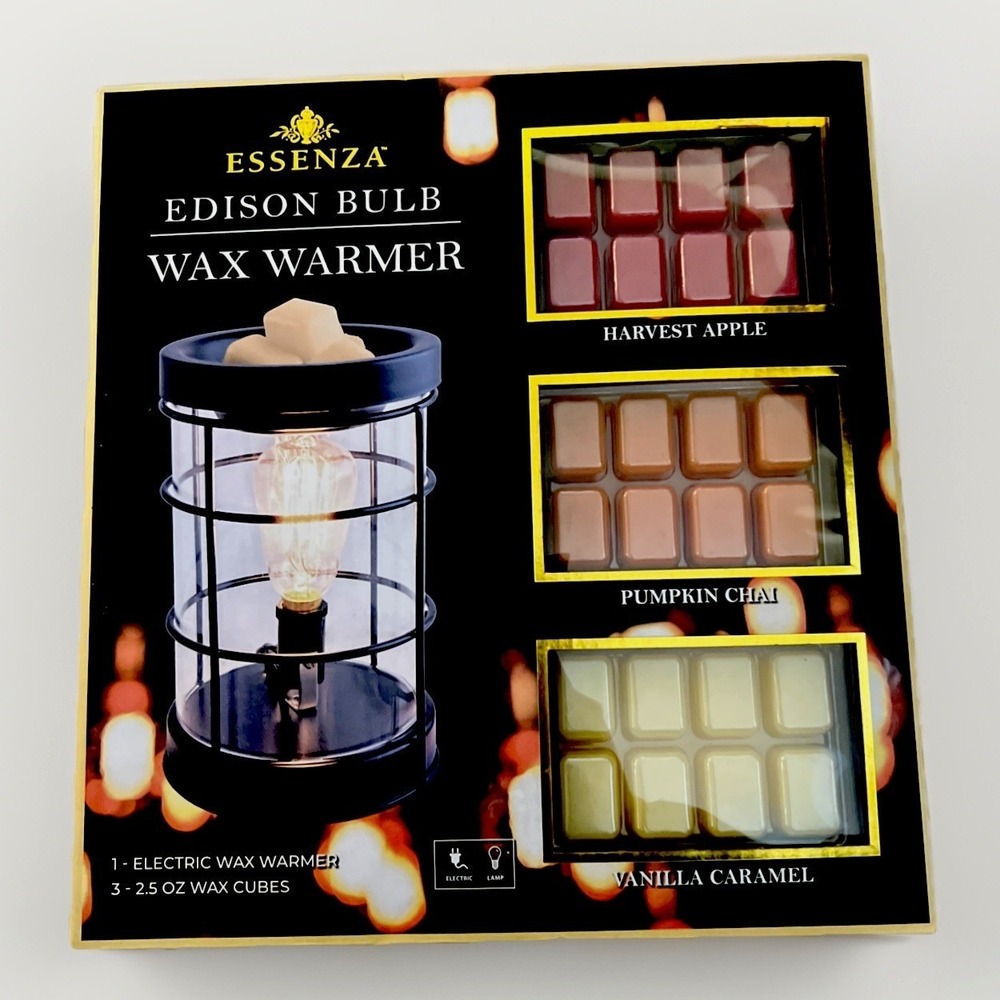 Essenza Edison Bulb Electric Wax Warmer Farmhouse Rustic Nautical Fragrance Cube